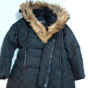 Mackage coat with leather trim